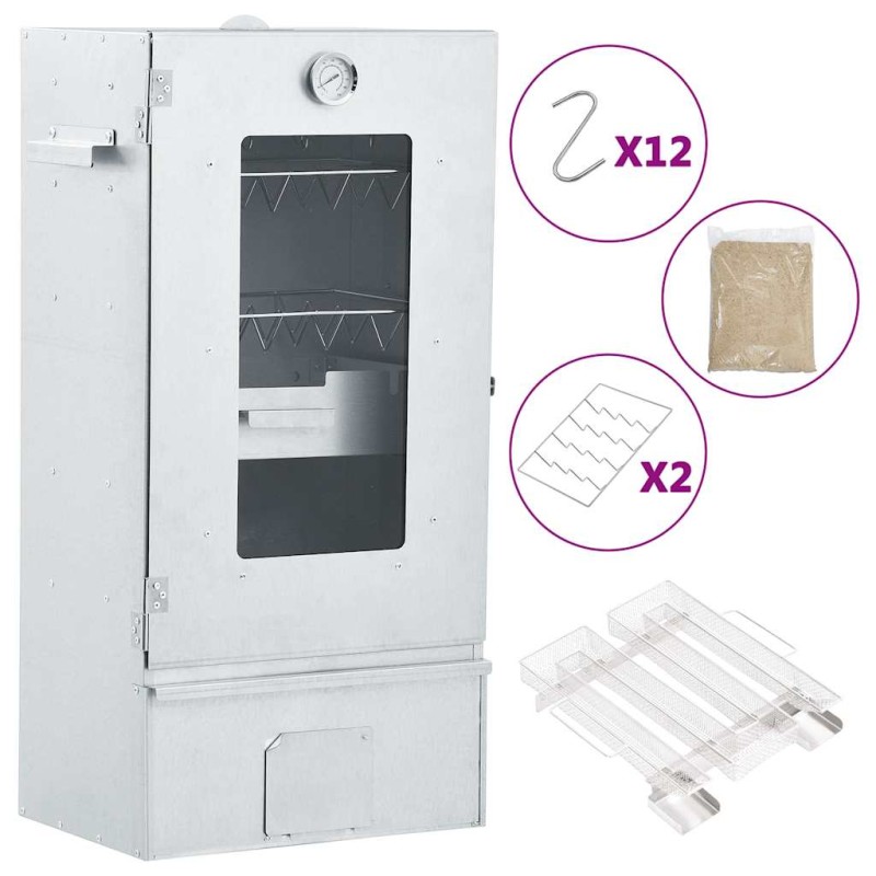 vidaXL Forno Affumicatore BBQ Generatore Fumo Freddo Acciaio Zincato vidaXL Forno Affumicatore BBQ Generatore Fumo Freddo Acciaio Zincato