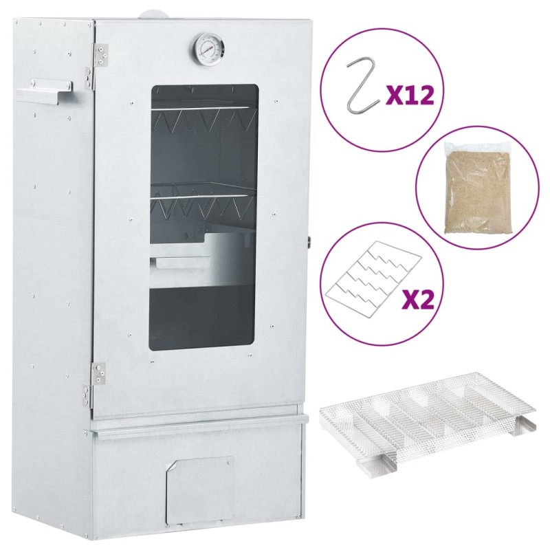 vidaXL Forno Affumicatore BBQ Generatore Fumo Freddo Acciaio Zincato vidaXL Forno Affumicatore BBQ Generatore Fumo Freddo Acciaio Zincato