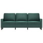 vidaXL Divano a 3 Posti Verde Scuro 180 cm in Velluto vidaXL Divano a 3 Posti Verde Scuro 180 cm in Velluto