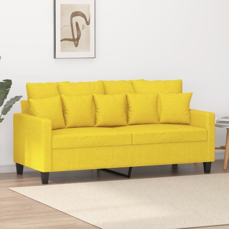 vidaXL Divano a 2 Posti Giallo Chiaro 140 cm in Tessuto