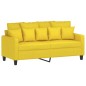 vidaXL Divano a 2 Posti Giallo Chiaro 140 cm in Tessuto vidaXL Divano a 2 Posti Giallo Chiaro 140 cm in Tessuto