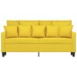vidaXL Divano a 2 Posti Giallo Chiaro 140 cm in Tessuto vidaXL Divano a 2 Posti Giallo Chiaro 140 cm in Tessuto