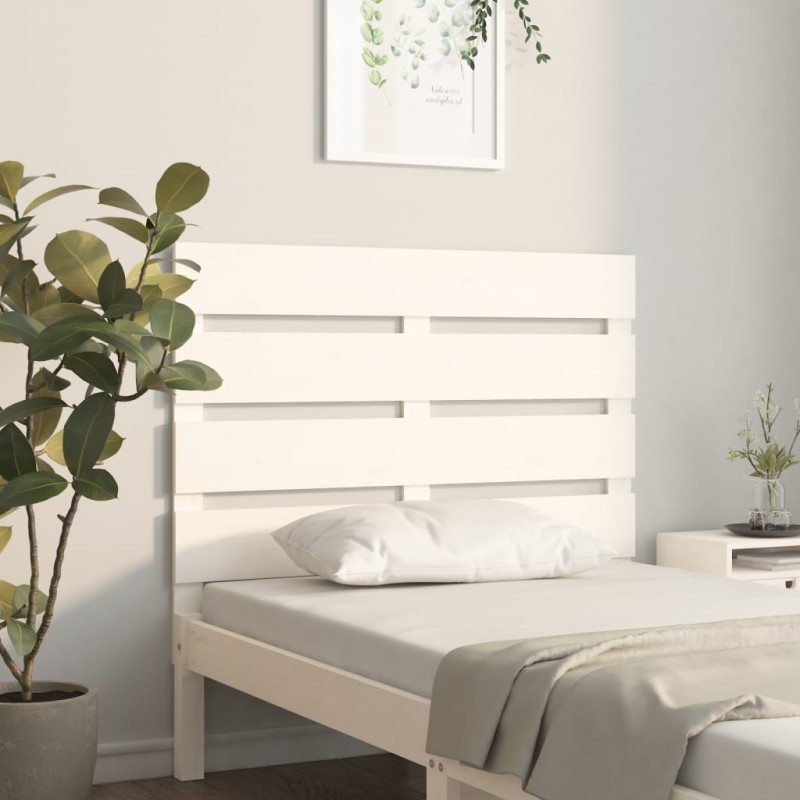 vidaXL Testiera per Letto Bianca 90x3x80 cm in Legno Massello di Pino