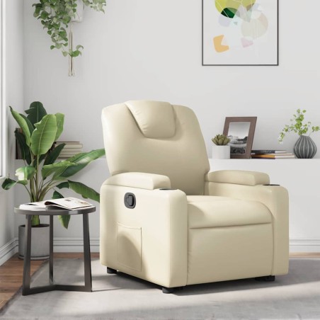 vidaXL Poltrona Reclinabile Crema in Similpelle