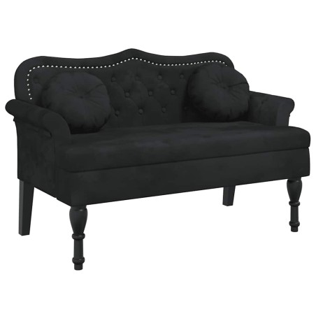 vidaXL Panca con Cuscini Nera 120,5x65x75 cm in Velluto