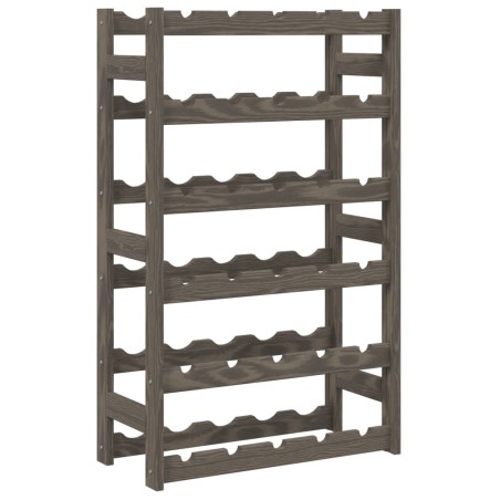 vidaXL Portabottiglie per 30 Bottiglie Grigio Legno Massello di Pino