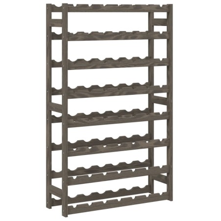 vidaXL Portabottiglie per 56 Bottiglie Grigio Legno Massello di Pino