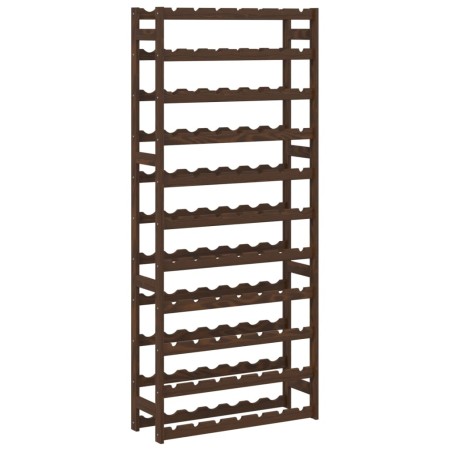 vidaXL Portabottiglie per 77 Bottiglie Marrone Legno Massello di Pino