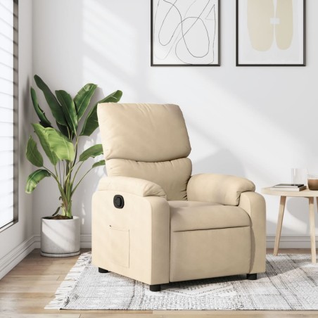 vidaXL Poltrona Reclinabile in Tessuto Crema