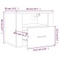 Comodino a Muro Rovere Marrone 50x36x40 cm Comodino a Muro Rovere Marrone 50x36x40 cm