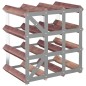 Portabottiglie per 12 Bottiglie Legno Massello di Pino Marrone