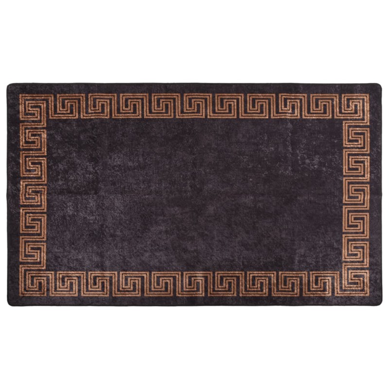 vidaXL Tappeto Lavabile Nero e Oro 150x230 cm Antiscivolo vidaXL Tappeto Lavabile Nero e Oro 150x230 cm Antiscivolo