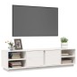 Mobile Porta TV Bianco 156x40x40 cm in Legno Massello di Pino Mobile Porta TV Bianco 156x40x40 cm in Legno Massello di Pino