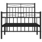 vidaXL Giroletto con Testiera e Pediera Metallo Nero 90x200 cm vidaXL Giroletto con Testiera e Pediera Metallo Nero 90x200 cm