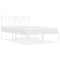 vidaXL Giroletto con Testiera Metallo Bianco 120x190 cm vidaXL Giroletto con Testiera Metallo Bianco 120x190 cm