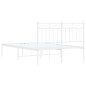 vidaXL Giroletto con Testiera Metallo Bianco 120x190 cm vidaXL Giroletto con Testiera Metallo Bianco 120x190 cm