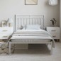 vidaXL Giroletto con Testiera Metallo Bianco 100x200 cm