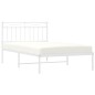 vidaXL Giroletto con Testiera Metallo Bianco 100x200 cm