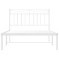 vidaXL Giroletto con Testiera Metallo Bianco 100x200 cm