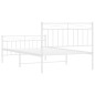 vidaXL Giroletto con Testiera e Pediera Metallo Bianco 107x203 cm vidaXL Giroletto con Testiera e Pediera Metallo Bianco 107x203 cm
