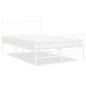 vidaXL Giroletto con Testiera e Pediera Metallo Bianco 120x200 cm vidaXL Giroletto con Testiera e Pediera Metallo Bianco 120x200 cm