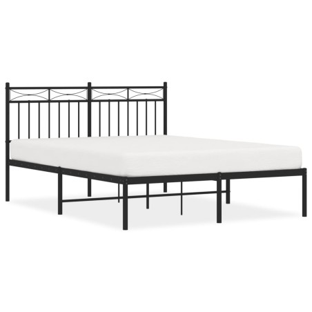 vidaXL Giroletto con Testiera in Metallo Nero 140x190 cm