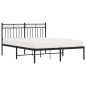 vidaXL Giroletto con Testiera in Metallo Nero 140x190 cm vidaXL Giroletto con Testiera in Metallo Nero 140x190 cm