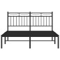 vidaXL Giroletto con Testiera in Metallo Nero 140x190 cm vidaXL Giroletto con Testiera in Metallo Nero 140x190 cm
