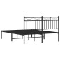 vidaXL Giroletto con Testiera in Metallo Nero 140x190 cm vidaXL Giroletto con Testiera in Metallo Nero 140x190 cm