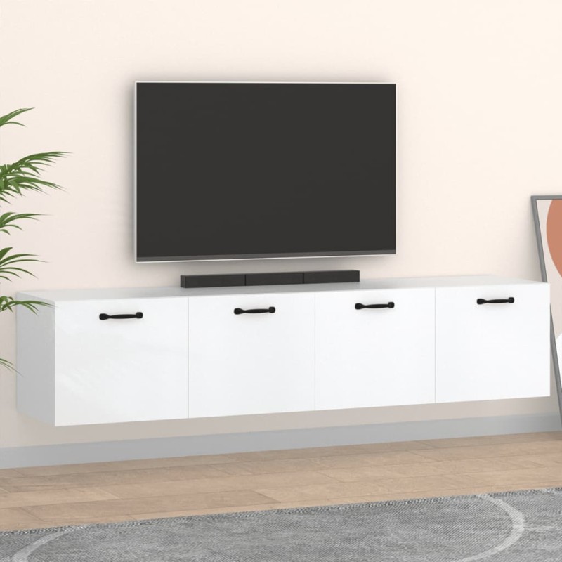 Mobili Parete 2 pz Bianco 60x36,5x35 cm Legno Multistrato Mobili Parete 2 pz Bianco 60x36,5x35 cm Legno Multistrato