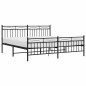 vidaXL Giroletto con Testiera e Pediera Metallo Nero 183x213 cm vidaXL Giroletto con Testiera e Pediera Metallo Nero 183x213 cm