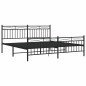 vidaXL Giroletto con Testiera e Pediera Metallo Nero 183x213 cm vidaXL Giroletto con Testiera e Pediera Metallo Nero 183x213 cm