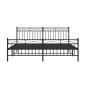 vidaXL Giroletto con Testiera e Pediera Metallo Nero 183x213 cm vidaXL Giroletto con Testiera e Pediera Metallo Nero 183x213 cm