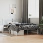 vidaXL Giroletto con Testiera Metallo Bianco 140x190 cm vidaXL Giroletto con Testiera Metallo Bianco 140x190 cm