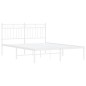 vidaXL Giroletto con Testiera Metallo Bianco 140x190 cm vidaXL Giroletto con Testiera Metallo Bianco 140x190 cm