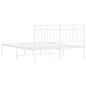 vidaXL Giroletto con Testiera Metallo Bianco 140x190 cm vidaXL Giroletto con Testiera Metallo Bianco 140x190 cm