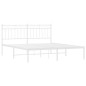 vidaXL Giroletto con Testiera Metallo Bianco 150x200 cm vidaXL Giroletto con Testiera Metallo Bianco 150x200 cm