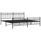 vidaXL Giroletto con Testiera e Pediera Metallo Nero 200x200 cm vidaXL Giroletto con Testiera e Pediera Metallo Nero 200x200 cm
