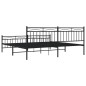 vidaXL Giroletto con Testiera e Pediera Metallo Nero 200x200 cm vidaXL Giroletto con Testiera e Pediera Metallo Nero 200x200 cm