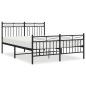 vidaXL Giroletto con Testiera e Pediera Metallo Nero 140x190 cm vidaXL Giroletto con Testiera e Pediera Metallo Nero 140x190 cm