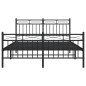 vidaXL Giroletto con Testiera e Pediera Metallo Nero 140x190 cm vidaXL Giroletto con Testiera e Pediera Metallo Nero 140x190 cm