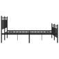 vidaXL Giroletto con Testiera e Pediera Metallo Nero 140x190 cm vidaXL Giroletto con Testiera e Pediera Metallo Nero 140x190 cm