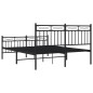vidaXL Giroletto con Testiera e Pediera Metallo Nero 140x190 cm vidaXL Giroletto con Testiera e Pediera Metallo Nero 140x190 cm