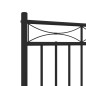 vidaXL Giroletto con Testiera e Pediera Metallo Nero 140x190 cm vidaXL Giroletto con Testiera e Pediera Metallo Nero 140x190 cm
