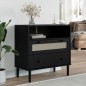 vidaXL Credenza SENJA Aspetto Rattan Nero 80x40x80 cm Massello Pino vidaXL Credenza SENJA Aspetto Rattan Nero 80x40x80 cm Massello Pino