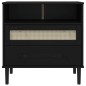 vidaXL Credenza SENJA Aspetto Rattan Nero 80x40x80 cm Massello Pino vidaXL Credenza SENJA Aspetto Rattan Nero 80x40x80 cm Massello Pino