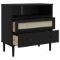 vidaXL Credenza SENJA Aspetto Rattan Nero 80x40x80 cm Massello Pino vidaXL Credenza SENJA Aspetto Rattan Nero 80x40x80 cm Massello Pino