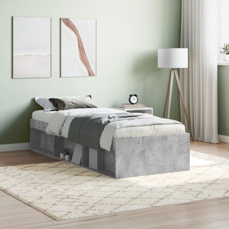 vidaXL Giroletto Grigio Cemento 75x190 cm Small Single vidaXL Giroletto Grigio Cemento 75x190 cm Small Single