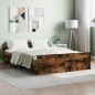 vidaXL Giroletto con Testiera e Pediera Rovere Fumo 135x190 cm vidaXL Giroletto con Testiera e Pediera Rovere Fumo 135x190 cm