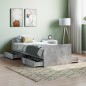 vidaXL Giroletto con Testiera e Pediera Grigio Cemento 75x190 cm vidaXL Giroletto con Testiera e Pediera Grigio Cemento 75x190 cm